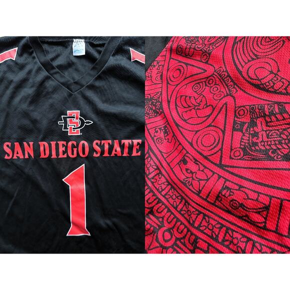 San Diego State Aztecs 2015 SDSU Football Promo jersey M black red NCAA vintage - Picture 1 of 9